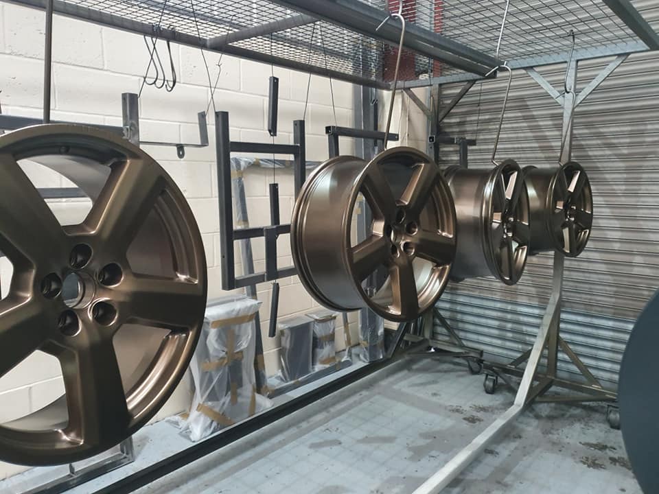 Gold powder coated alloy wheels