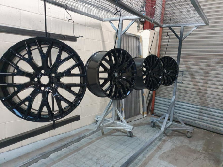 Set of powder coated wheels