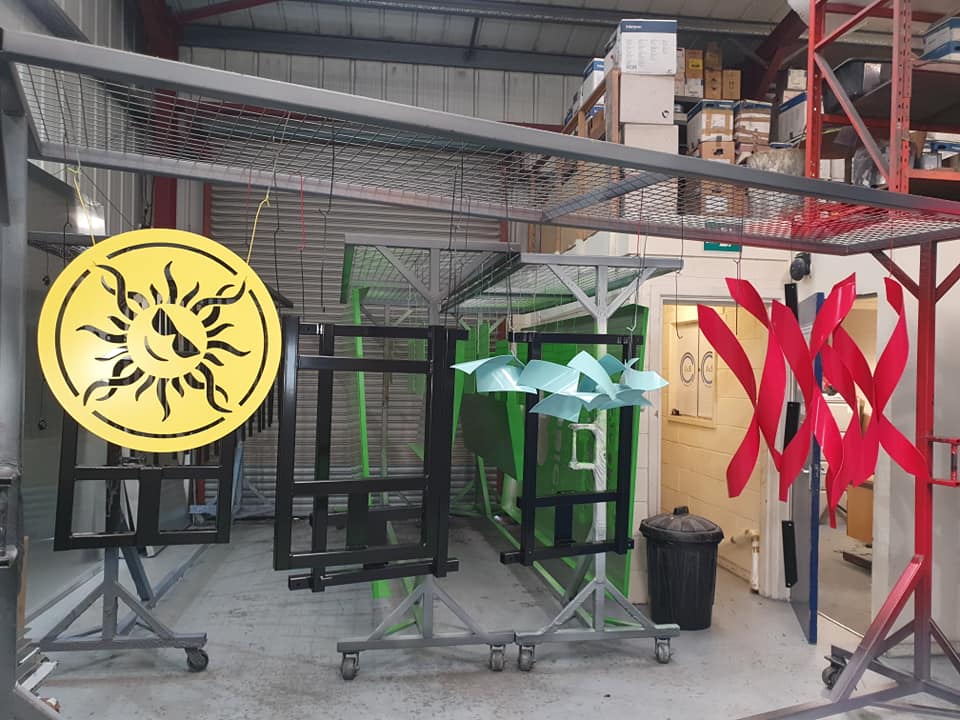 Various powder coated signs