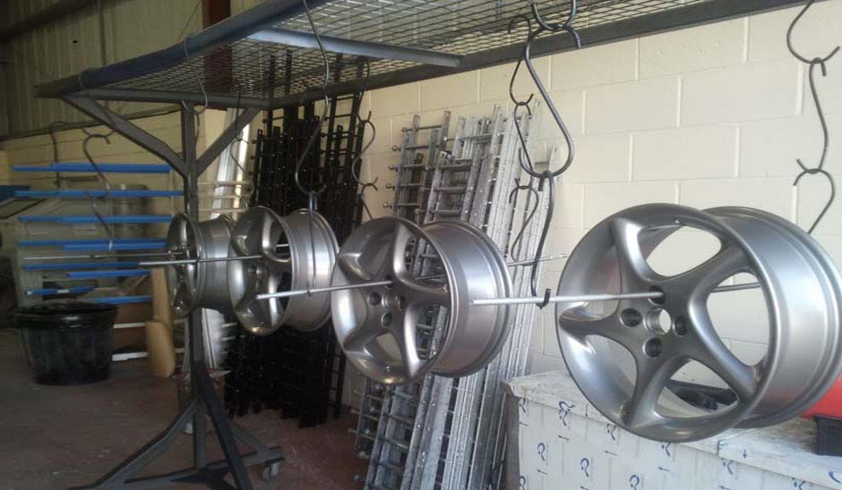 Alloy wheel refurbisment in progress