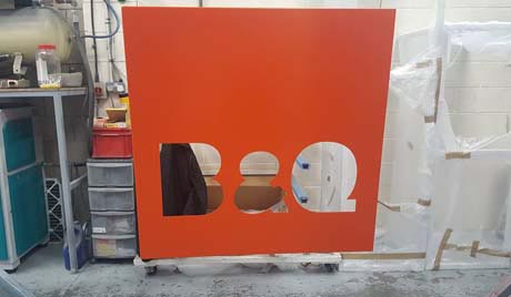 B & Q Powder Coated Sign