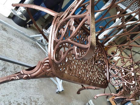 Powder coated garden furniture
