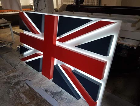 Union Jack illuminated sign